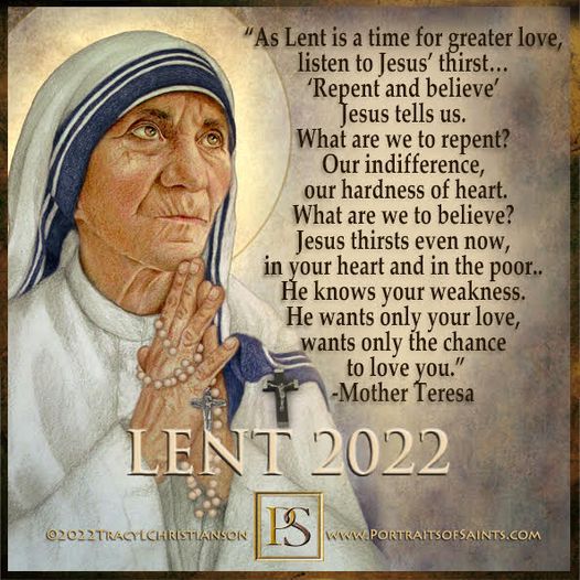 Lent 2022
 "As Lent is the time for greater love, listen to Jesus’ thirst…He kno...